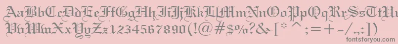 フォントWeddingTextBt – ピンクの背景に灰色の文字