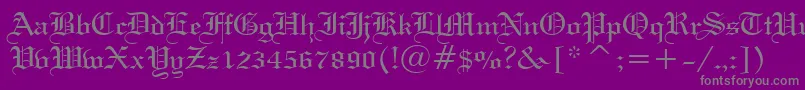 WeddingTextBt Font – Gray Fonts on Purple Background