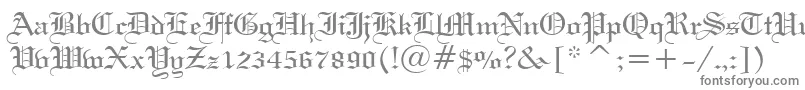 フォントWeddingTextBt – 白い背景に灰色の文字