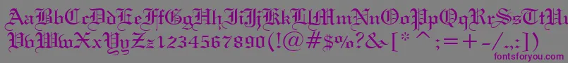 WeddingTextBt Font – Purple Fonts on Gray Background