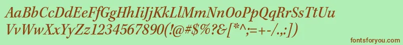KeplerstdMediumscnit Font – Brown Fonts on Green Background