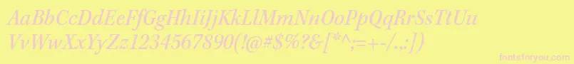 KeplerstdMediumscnit Font – Pink Fonts on Yellow Background