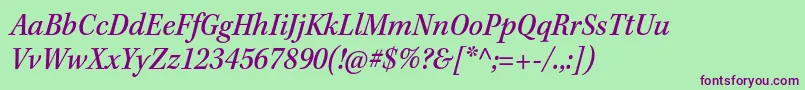 KeplerstdMediumscnit Font – Purple Fonts on Green Background
