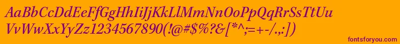 KeplerstdMediumscnit Font – Purple Fonts on Orange Background