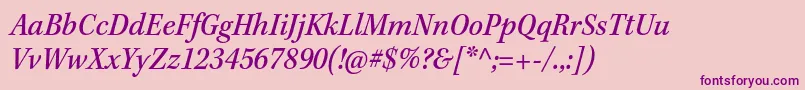 KeplerstdMediumscnit-Schriftart – Violette Schriften auf rosa Hintergrund