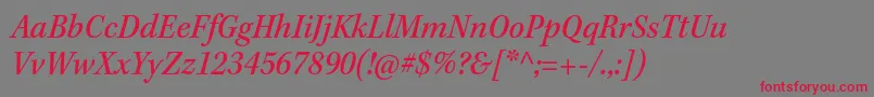 KeplerstdMediumscnit Font – Red Fonts on Gray Background