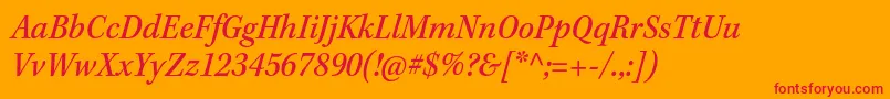 KeplerstdMediumscnit Font – Red Fonts on Orange Background