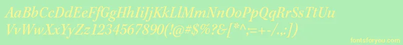 KeplerstdMediumscnit-Schriftart – Gelbe Schriften auf grünem Hintergrund