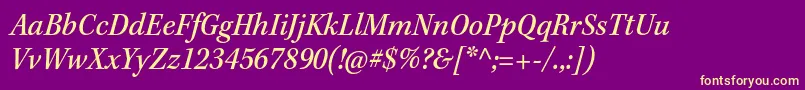 fuente KeplerstdMediumscnit – Fuentes Amarillas Sobre Fondo Morado