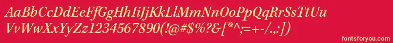 KeplerstdMediumscnit Font – Yellow Fonts on Red Background