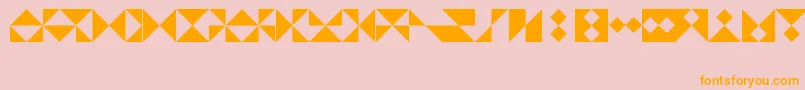 フォントTrianglesLtRegular – オレンジの文字がピンクの背景にあります。