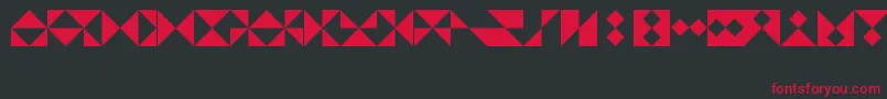 フォントTrianglesLtRegular – 黒い背景に赤い文字