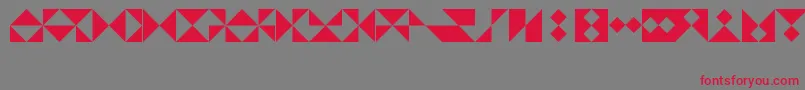 Czcionka TrianglesLtRegular – czerwone czcionki na szarym tle