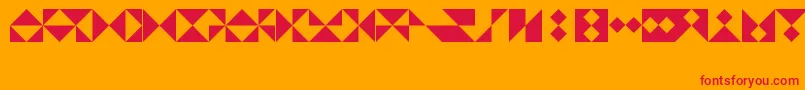 TrianglesLtRegular Font – Red Fonts on Orange Background