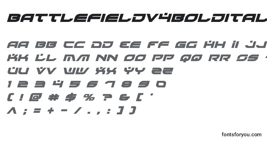 Schriftart Battlefieldv4boldital – Alphabet, Zahlen, spezielle Symbole