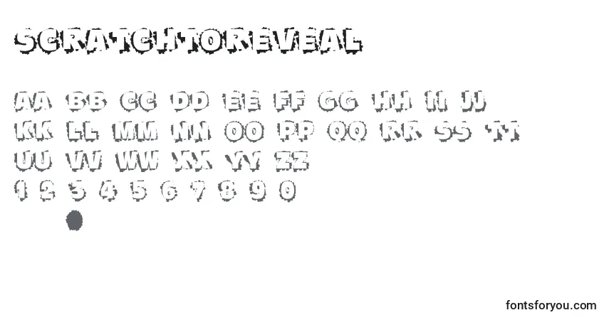 Czcionka Scratchtoreveal – alfabet, cyfry, specjalne znaki