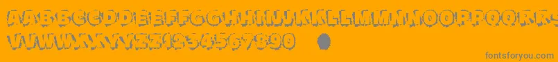 Scratchtoreveal-Schriftart – Graue Schriften auf orangefarbenem Hintergrund