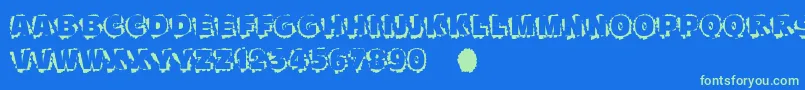 Scratchtoreveal Font – Green Fonts on Blue Background