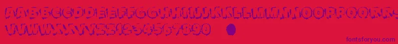 フォントScratchtoreveal – 赤い背景に紫のフォント