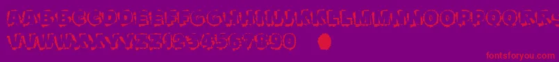 Scratchtoreveal-Schriftart – Rote Schriften auf violettem Hintergrund
