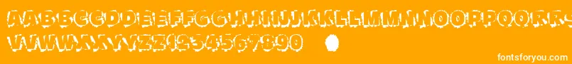 Scratchtoreveal-Schriftart – Weiße Schriften auf orangefarbenem Hintergrund