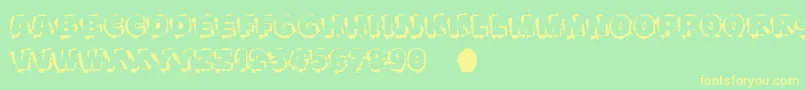 Scratchtoreveal-fontti – keltaiset fontit vihreällä taustalla