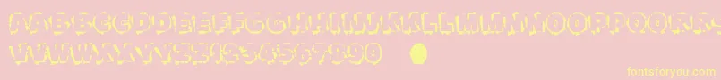Scratchtoreveal-Schriftart – Gelbe Schriften auf rosa Hintergrund