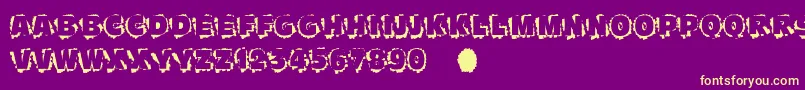 フォントScratchtoreveal – 紫の背景に黄色のフォント
