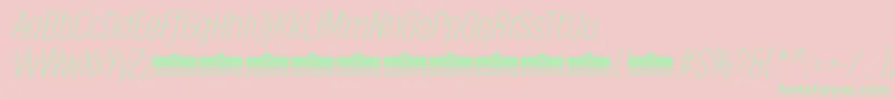 HeadingProThinItalicTrial Font – Green Fonts on Pink Background