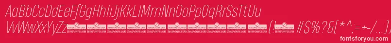 HeadingProThinItalicTrial Font – Pink Fonts on Red Background