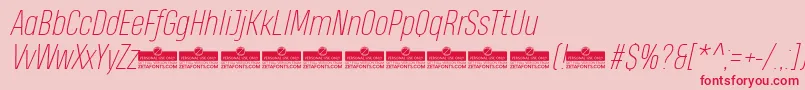 HeadingProThinItalicTrial Font – Red Fonts on Pink Background