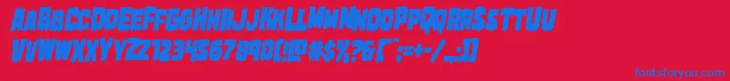 Marshthingcondital Font – Blue Fonts on Red Background