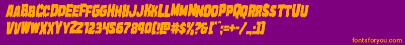 Шрифт Marshthingcondital – оранжевые шрифты на фиолетовом фоне