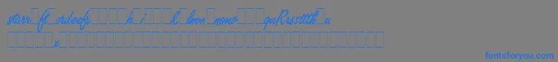 FreestyleScriptAltsLetPlain.1.0-Schriftart – Blaue Schriften auf grauem Hintergrund