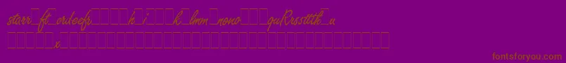 FreestyleScriptAltsLetPlain.1.0-Schriftart – Braune Schriften auf violettem Hintergrund