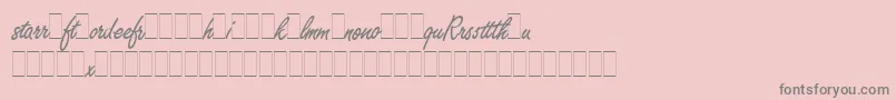FreestyleScriptAltsLetPlain.1.0-Schriftart – Graue Schriften auf rosa Hintergrund