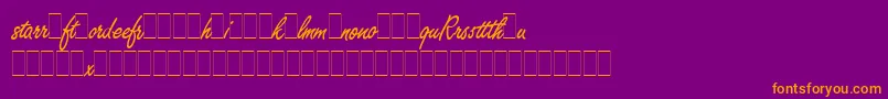 FreestyleScriptAltsLetPlain.1.0-fontti – oranssit fontit violetilla taustalla