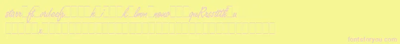 FreestyleScriptAltsLetPlain.1.0-fontti – vaaleanpunaiset fontit keltaisella taustalla