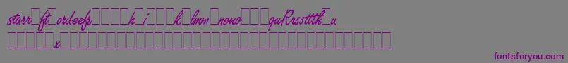 FreestyleScriptAltsLetPlain.1.0 Font – Purple Fonts on Gray Background