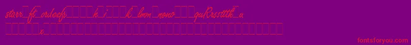 FreestyleScriptAltsLetPlain.1.0-Schriftart – Rote Schriften auf violettem Hintergrund