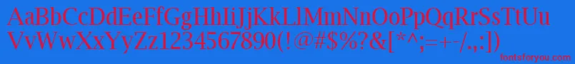 Luxirr Font – Red Fonts on Blue Background