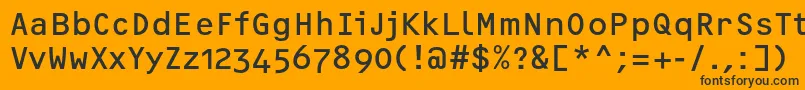 Czcionka OcrfRegularosfc – czarne czcionki na pomarańczowym tle