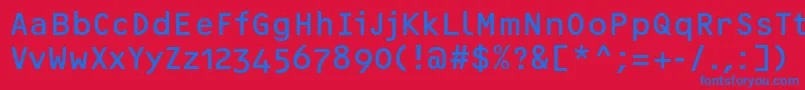 フォントOcrfRegularosfc – 赤い背景に青い文字