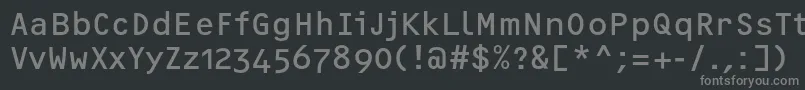 フォントOcrfRegularosfc – 黒い背景に灰色の文字
