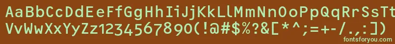 Шрифт OcrfRegularosfc – зелёные шрифты на коричневом фоне
