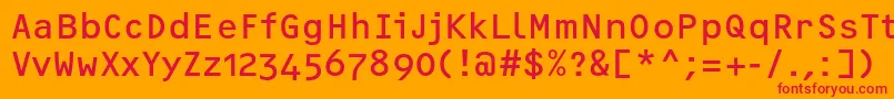 フォントOcrfRegularosfc – オレンジの背景に赤い文字