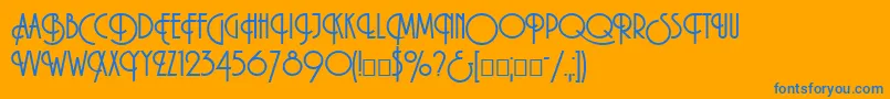 Macarena Font – Blue Fonts on Orange Background