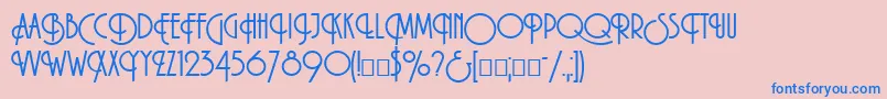 Macarena Font – Blue Fonts on Pink Background