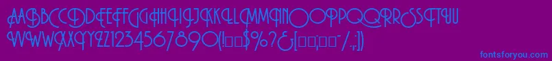 Macarena Font – Blue Fonts on Purple Background