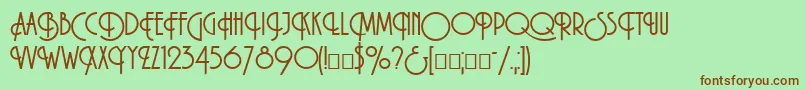 Macarena Font – Brown Fonts on Green Background